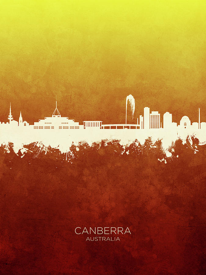 Canberra Australia Skyline #29 Digital Art by Michael Tompsett
