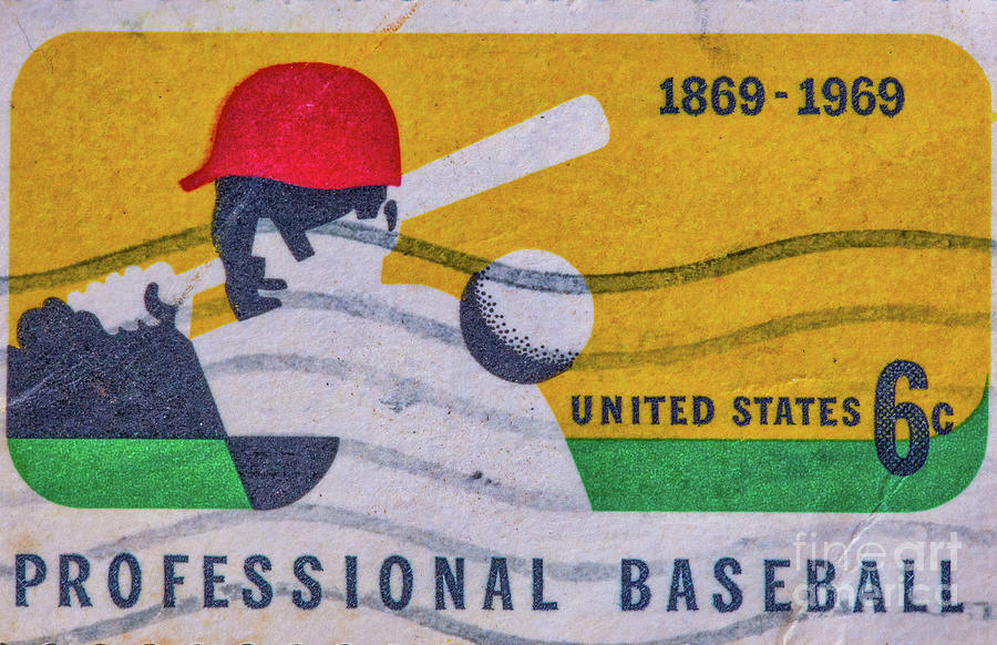 Cancelled 1969 Baseball Six Cent Stamp Photograph