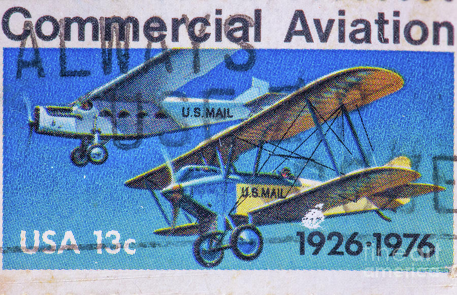 Cancelled Commercial Aviation 13 Cent Stamp Photograph