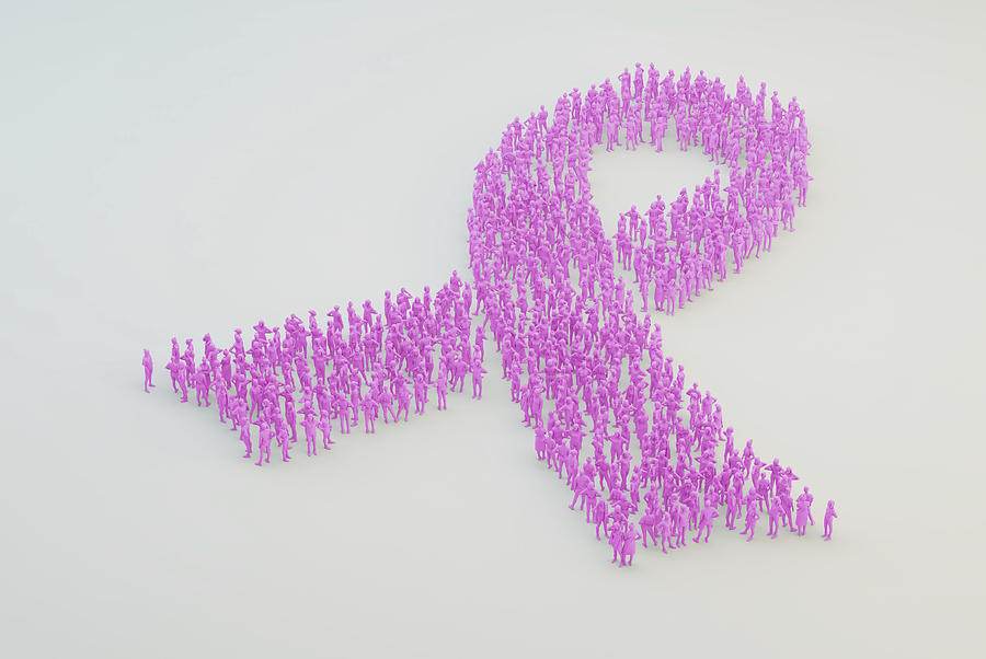 Cancer awareness ribbon, illustration Drawing by Andrzej Wojcicki/science Photo Library