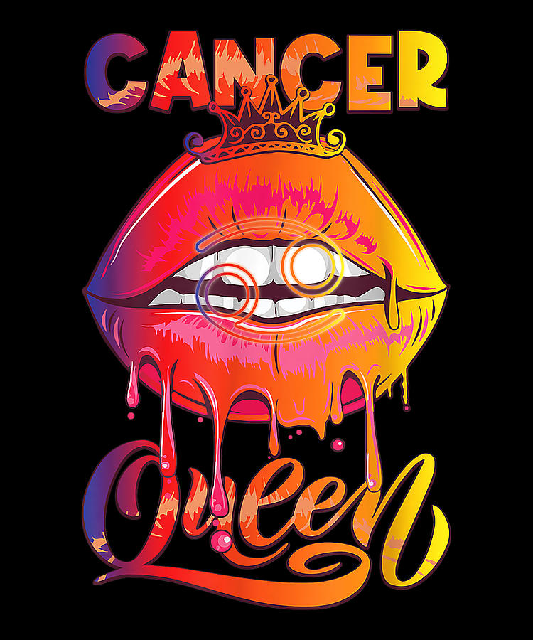 Cancer queen gradient color zodiac colorful mouth Mixed Media by Norman ...