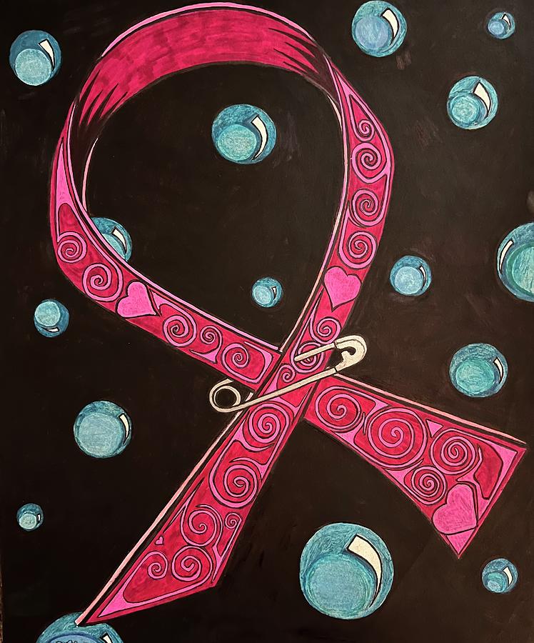 Cancer ribbon Drawing by Jamal Matthews - Fine Art America