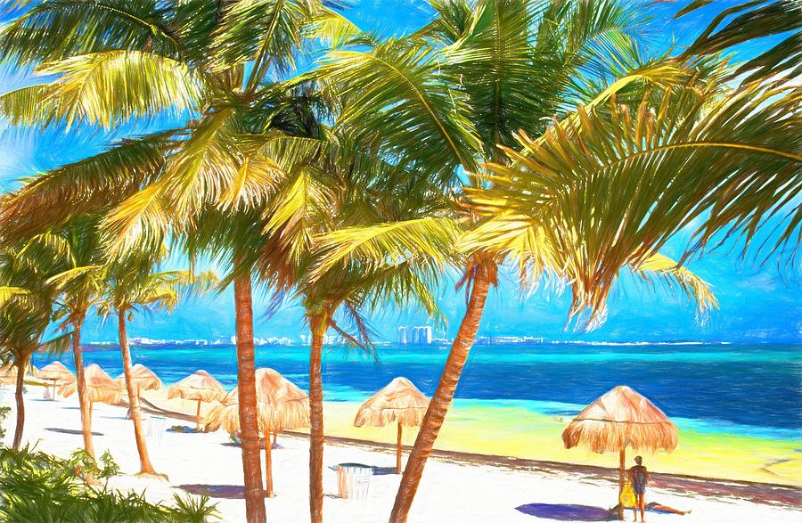 Cancun beach Mixed Media by Tatiana Travelways