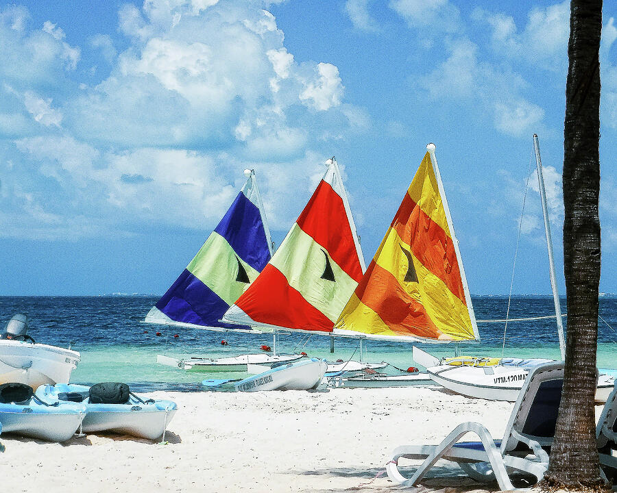 Beach Photograph - Cancun Sails by William Havle