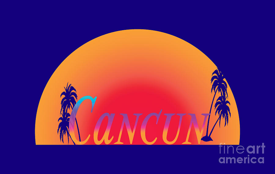 Cancun Souvenirs, Cancun Vacation Shirts, Cool, Travel, Vacation, Cancun T shirts, Cancun Mexico Digital Art by David Millenheft