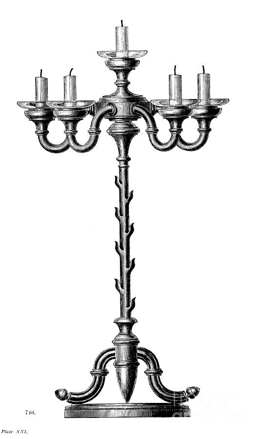 CANDELABRA x3 Drawing by Historic Illustrations - Fine Art America