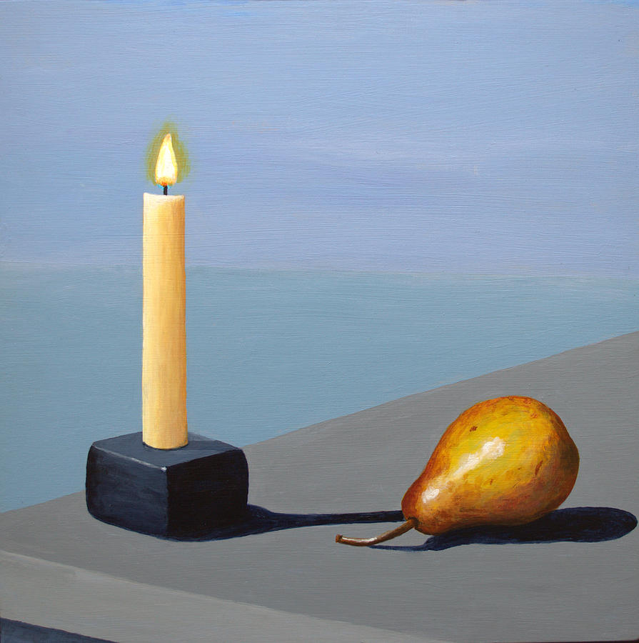 Candle and Pear Painting by Peter Keitel