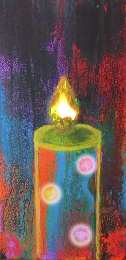 Candle In The Rain Mixed Media by Anna Adams