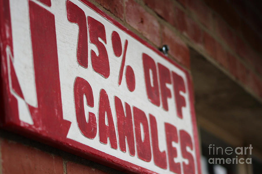 Candle Sale Sign in Solvang CA Photograph by Colleen Cornelius