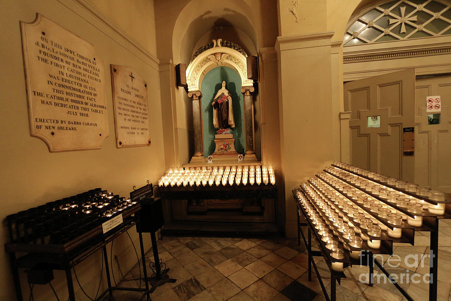 Candles in St.Louis cathedral Photograph by Steven Spak