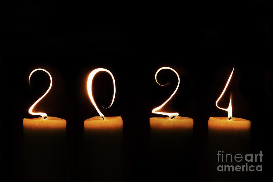 Candles new year card Digital Art by Delphimages Photo Creations