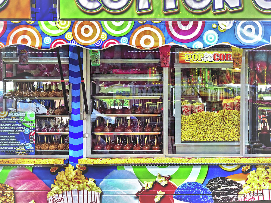 Candy Apples and Popcorn For Sale Photograph by Susan Savad