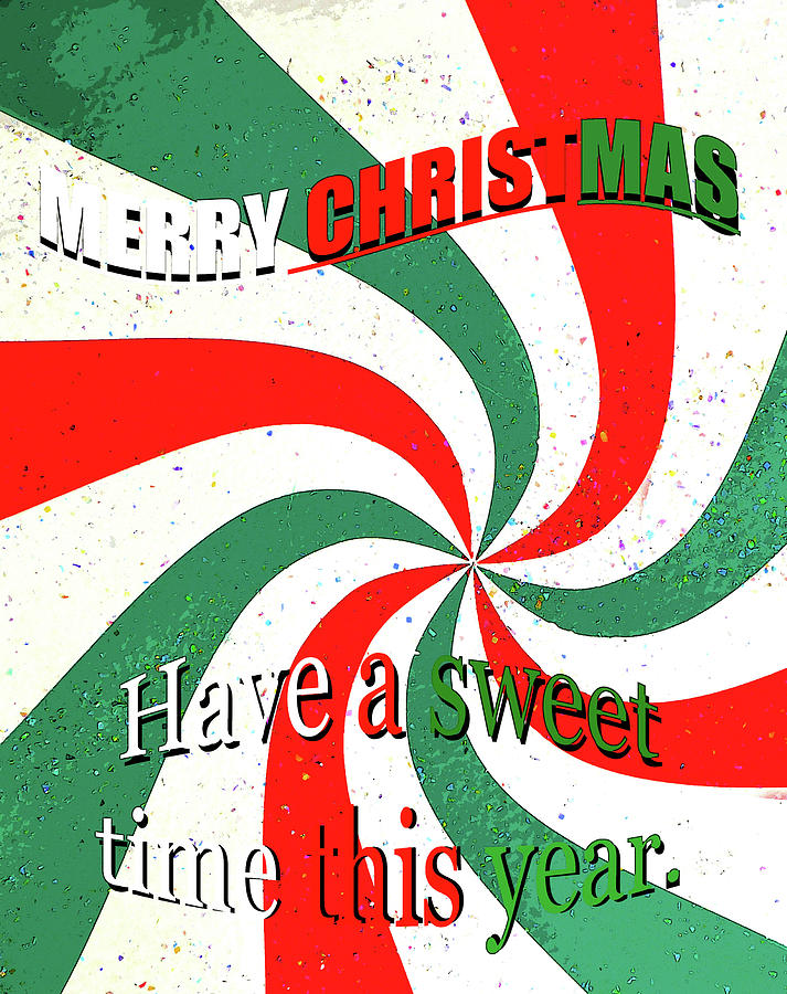 Candy Cane Christmas Card Mixed Media by David Lee Thompson