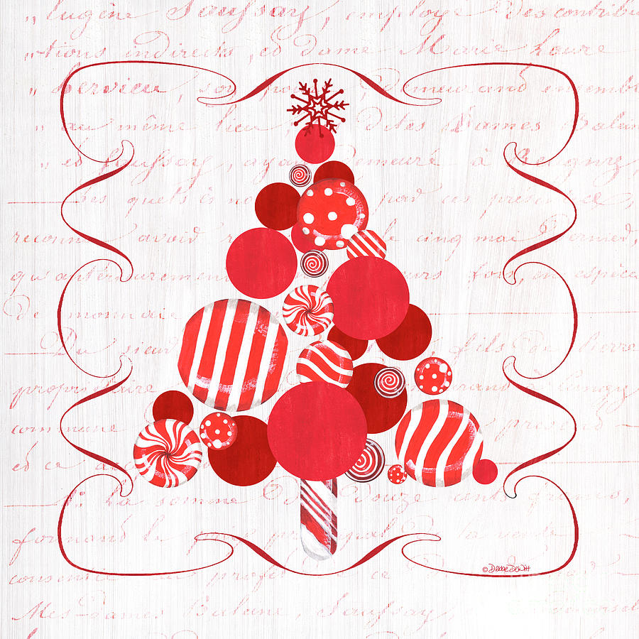 Candy Painting - Candy Cane Christmas Tree by Debbie DeWitt