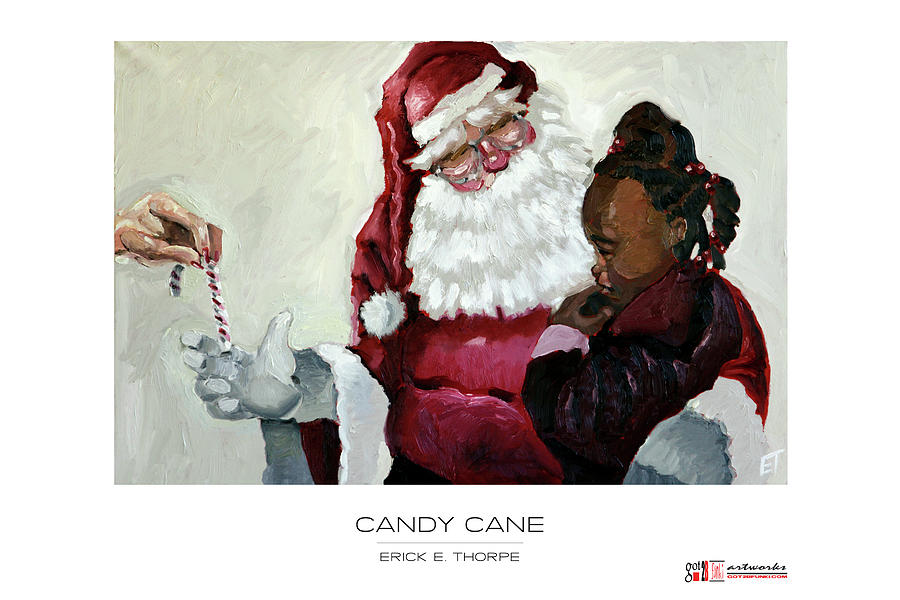 Candy Painting - Candy Cane by Erick Thorpe