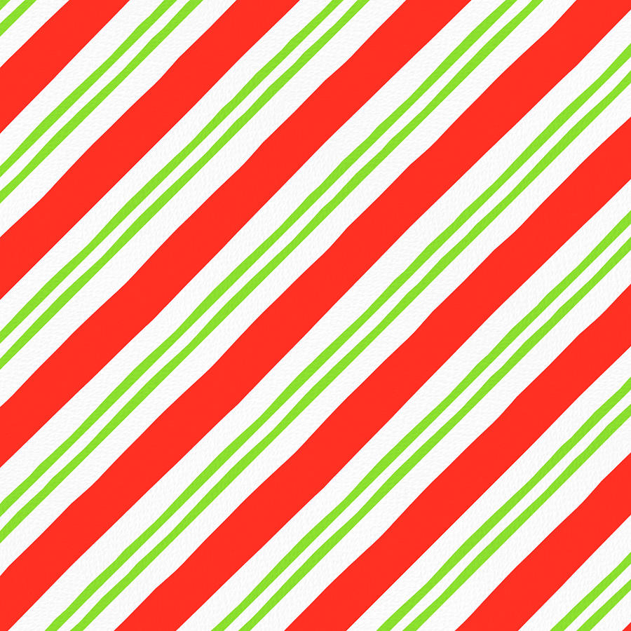 Candy Cane Stripe Pattern - Art by Jen Montgomery Painting by Jen Montgomery