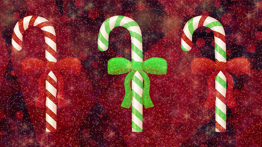 Candy Canes Digital Art by Ally White