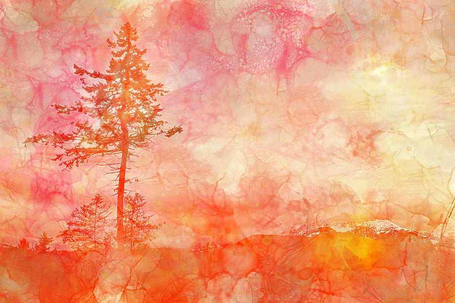 Candy Colored Landscape Mixed Media by Peggy Collins