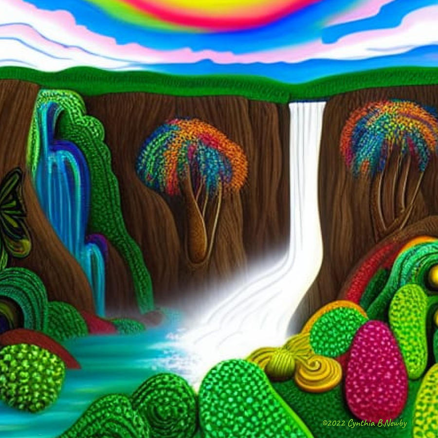 Candy Land Waterfall Digital Art by Cindy's Creative Corner - Fine Art ...