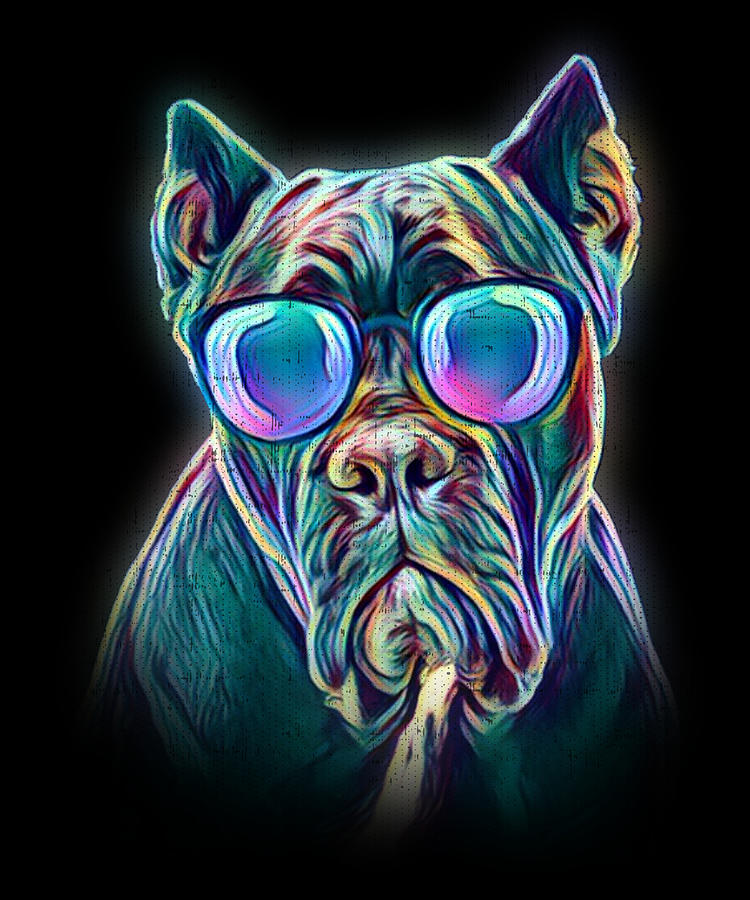 Cane Corso Neon Dog Sunglasses Digital Art by Jacob Zelazny - Pixels