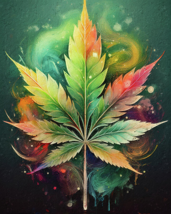 Cannabis Color Splash Mixed Media by Dan Sproul Cannabis Color Splash Mixed Media by Dan Sproul