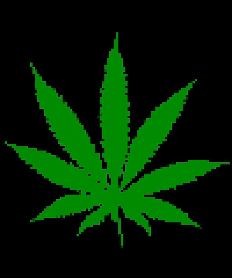 Cannabis Leaf 8-bit Digital Art by Flippin Sweet Gear