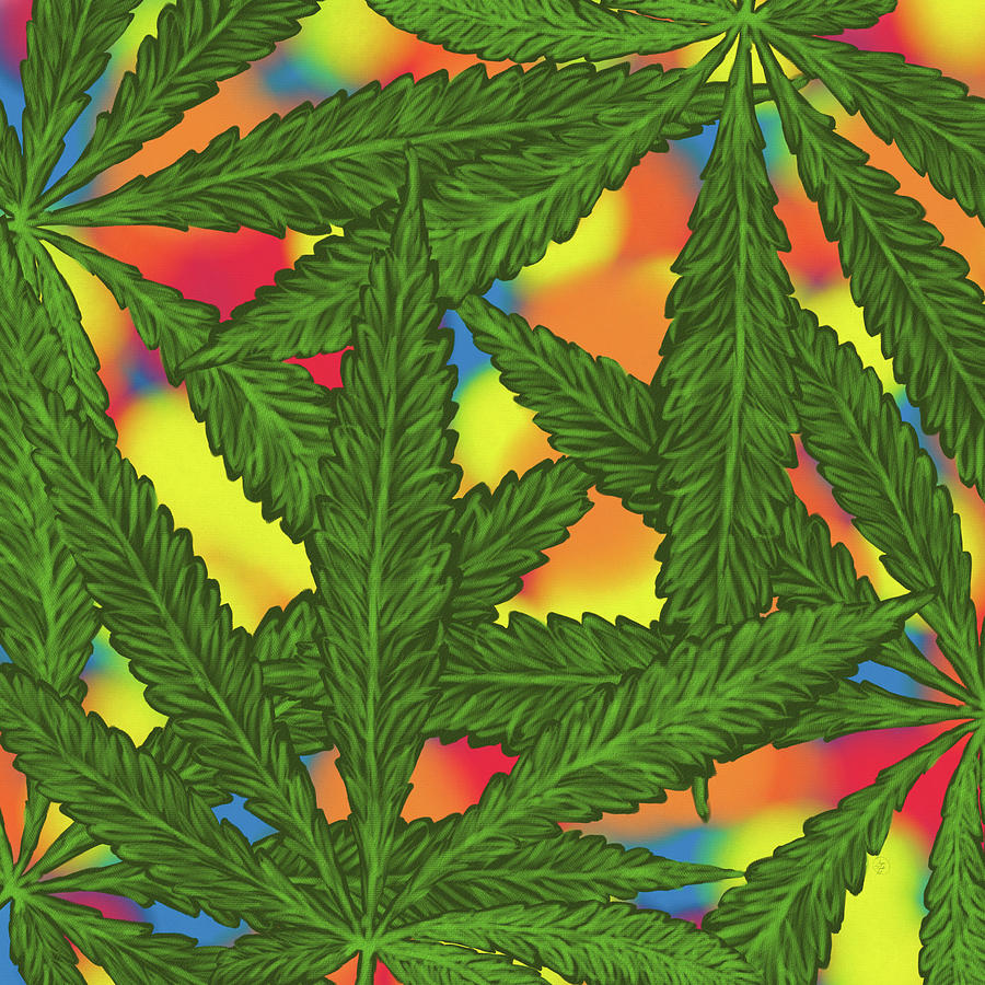 Cannabis Leaf Art Digital Art by Angie Tirado