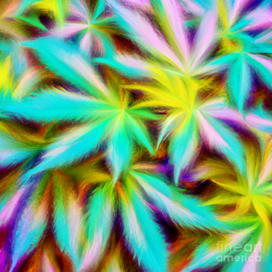 Abstract Painting - Cannabis Leaves  by CJs Art