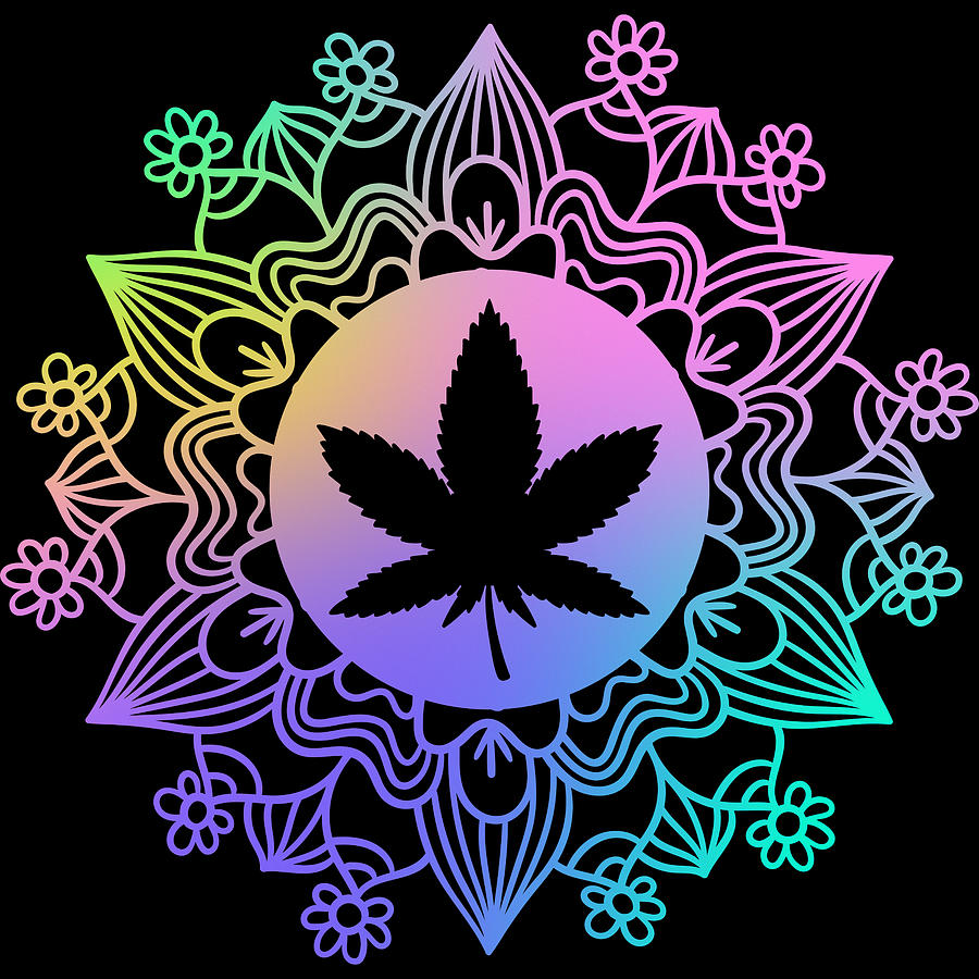 Cannabis Mandala  Digital Art by Lisa Pearlman