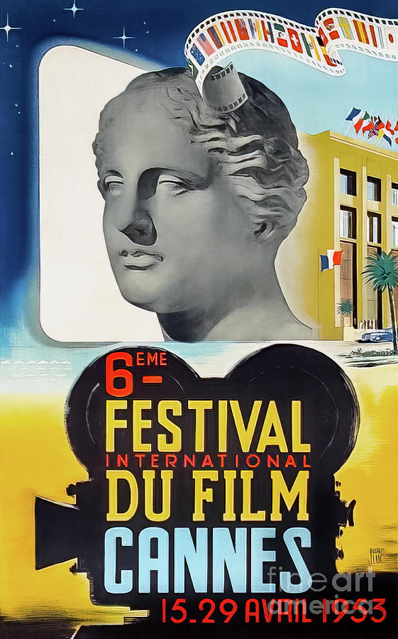 Cannes 1953 International Film Festival Drawing by M G Whittingham