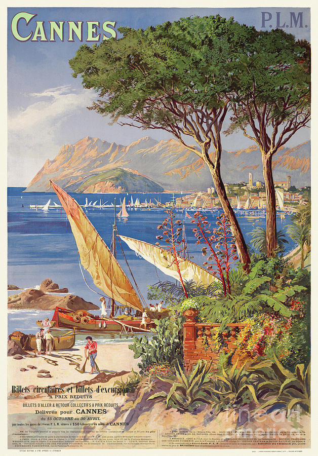 Cannes France Vintage Poster 1900 Drawing by Vintage Treasure | Pixels