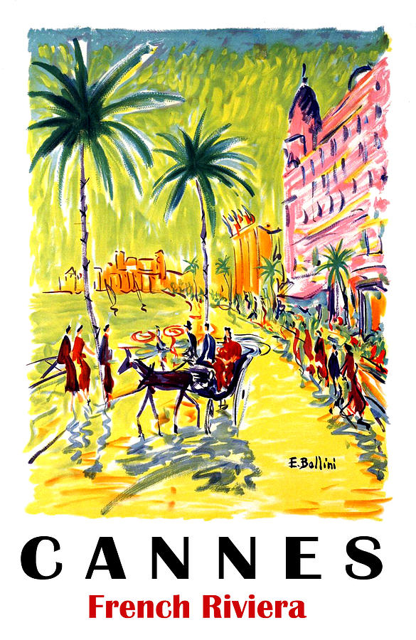 Vintage Digital Art - Cannes, French Riviera by Long Shot
