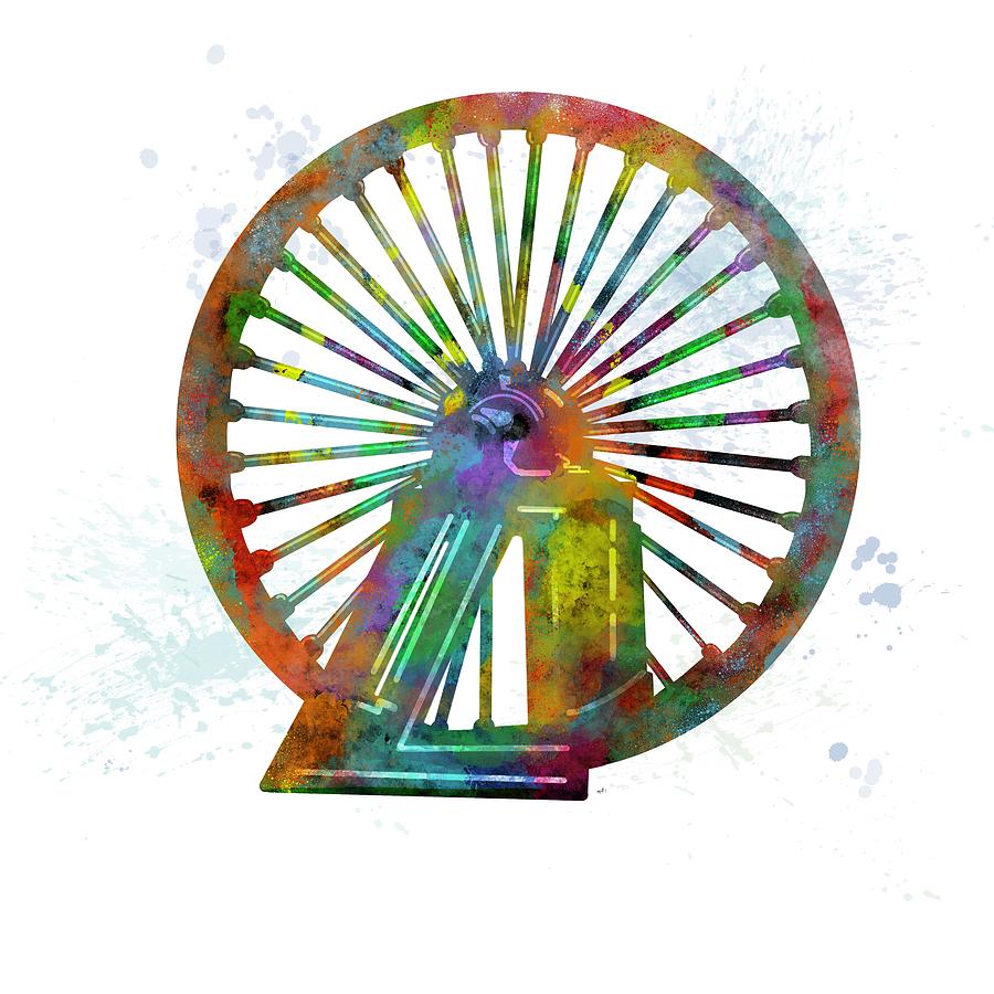 Cannock Colliery Wheel Painting by Mark Taylor
