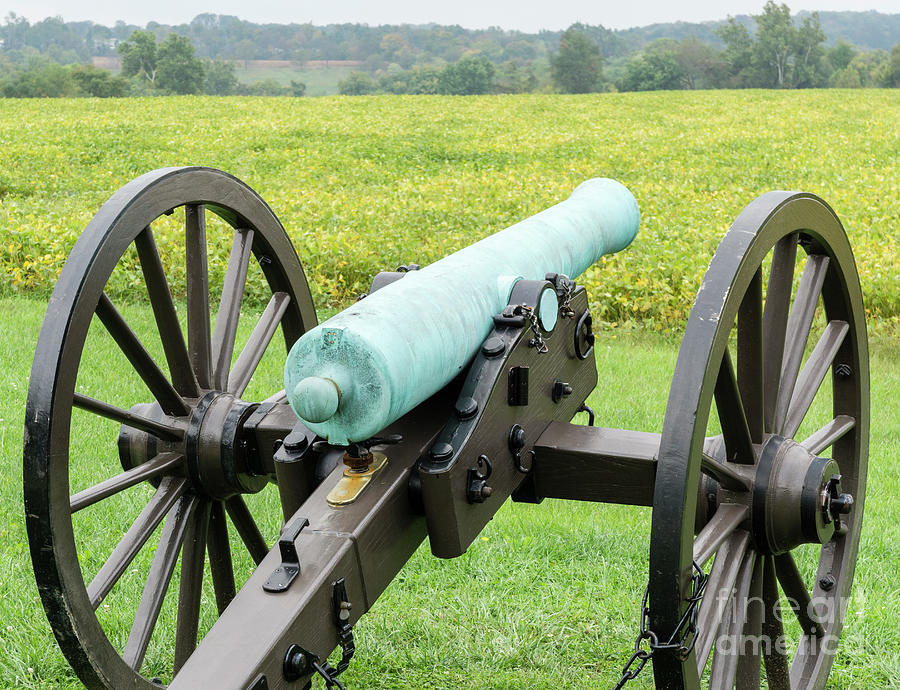 Cannon at the Visitors Center at the Monocacy National Battlefie Photograph by William Kuta