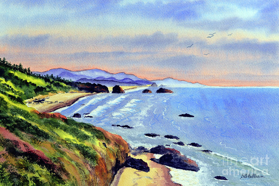 Cannon Beach Oregon Painting by Bill Holkham