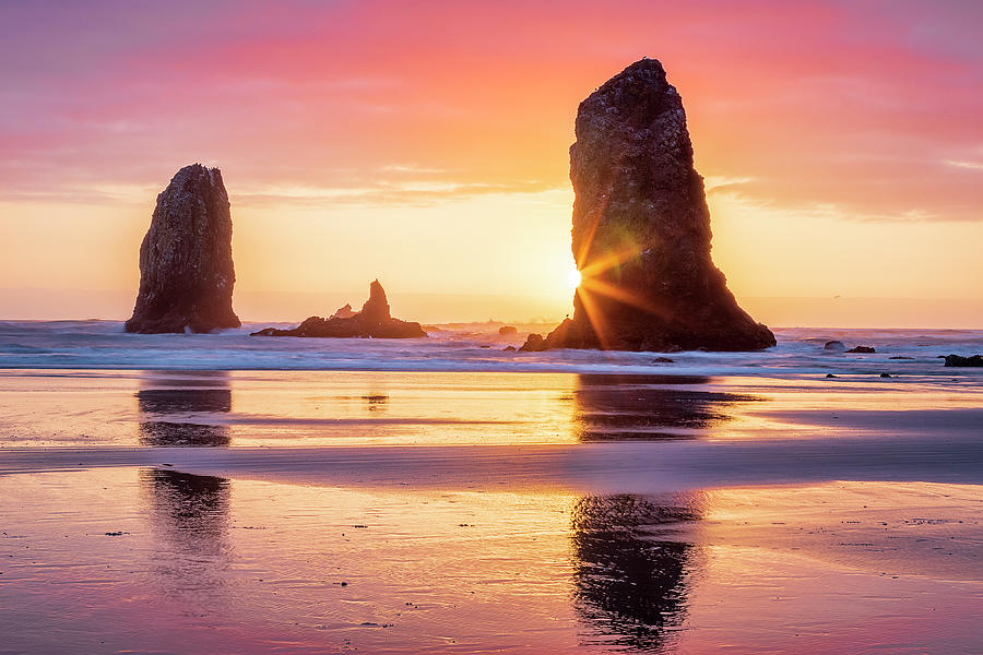 Cannon Beach Sunset Photograph by Joan Escala Usarralde - Fine Art America