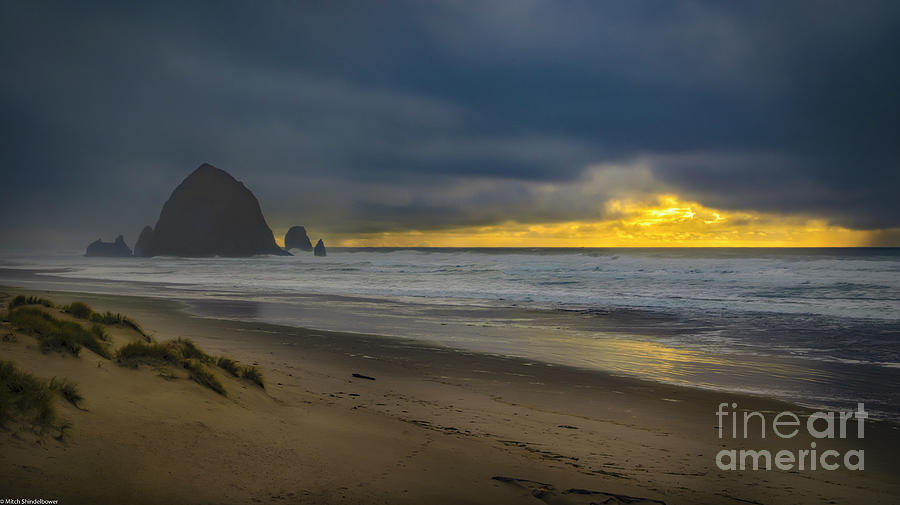 Cannon Beach Sunset Storm  Photograph by Mitch Shindelbower