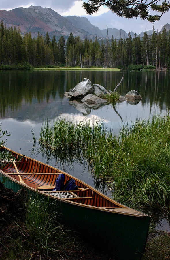 Canoe on Lake Mary, Mammoth Lakes. California Photograph by Bonnie Colgan