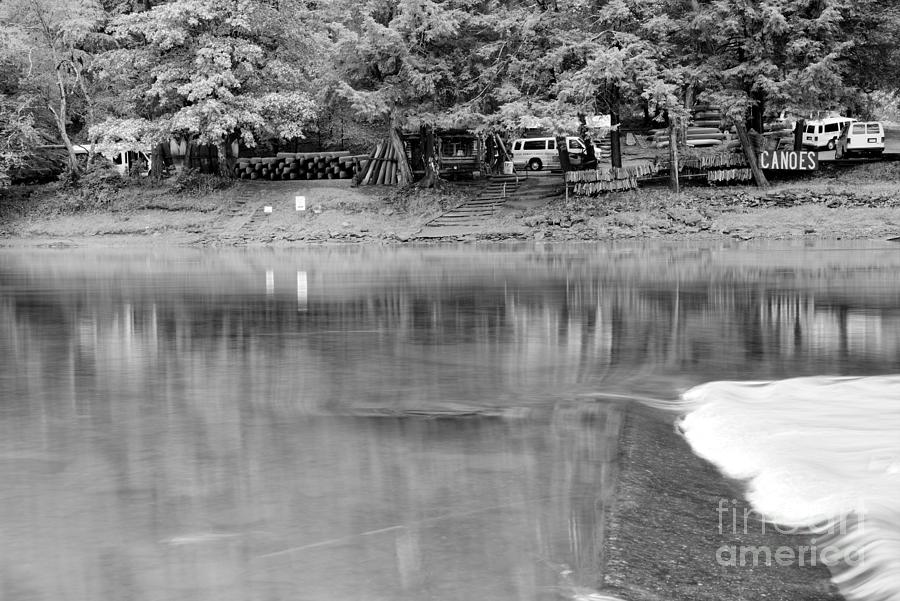 Canoe Rentals At Cook Forest State Park Black And White Photograph by Adam Jewell