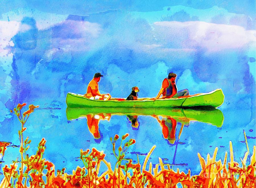 Canoe ride Digital Art by Louise Lavallee - Fine Art America