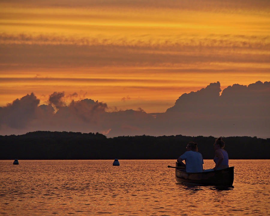 Canoe Sunset on Lake Mendota Photograph by Chris Pappathopoulos