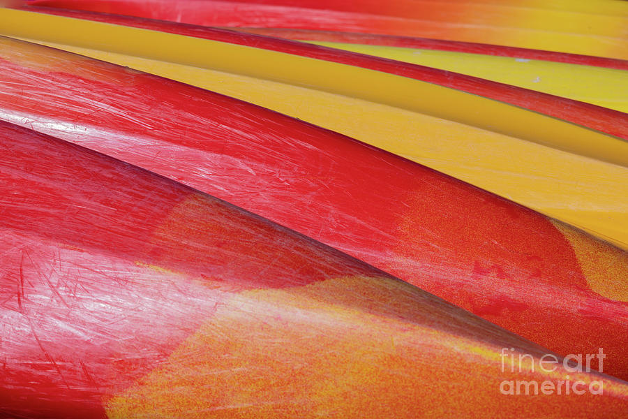 Abstract Photograph - Canoe Textures and Colors by Eva Lechner