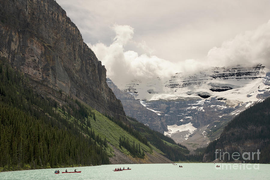 Canoeing on Lake Louise Photograph by Grace Grogan
