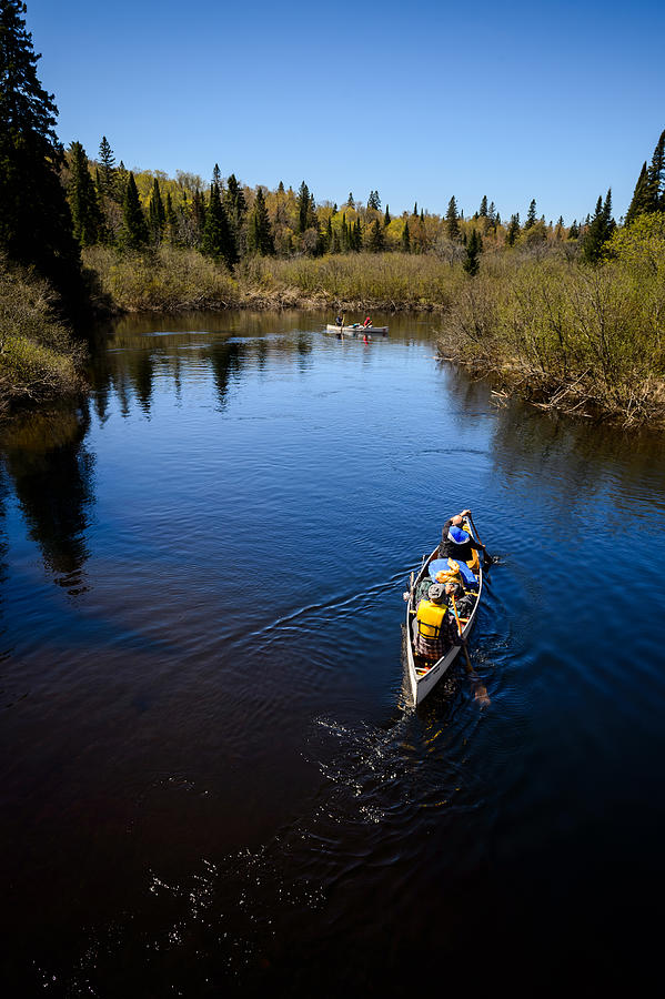Canoeing on the river in Algonquin Provincial Park Photograph by Max shen