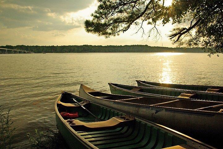 Canoes on the River Photograph by Stephen Dorton