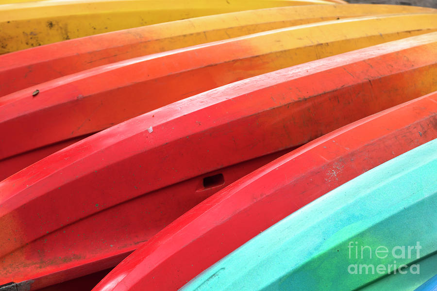 Canoes Rainbow Photograph by Juan Silva