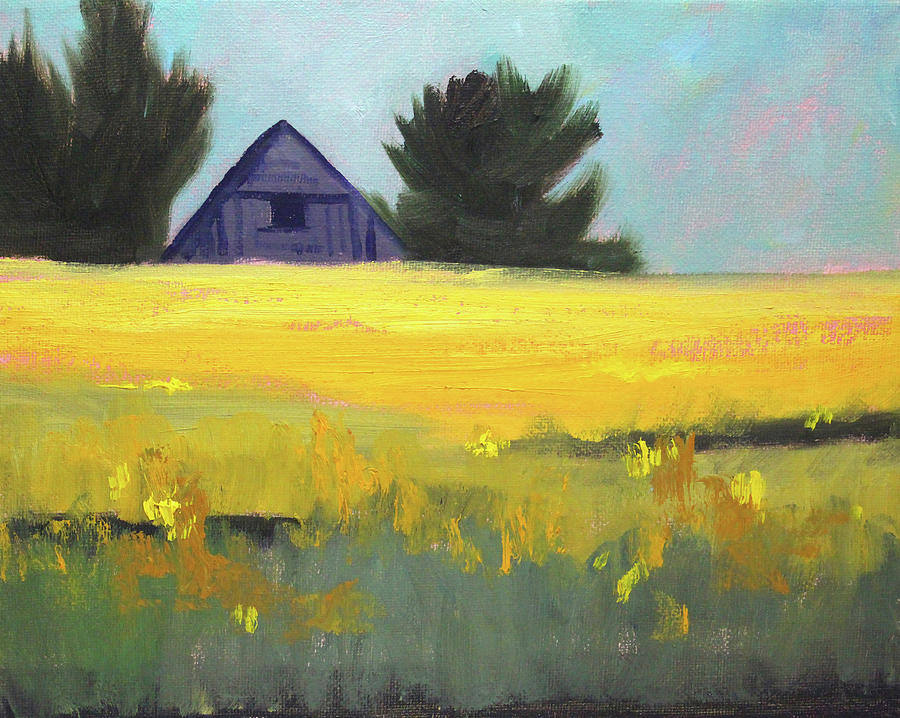 Canola Field Painting by Nancy Merkle