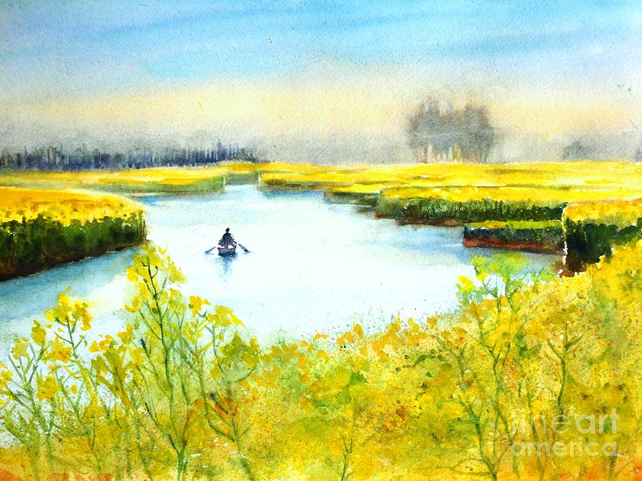 Canola fields Painting by Betty M M Wong