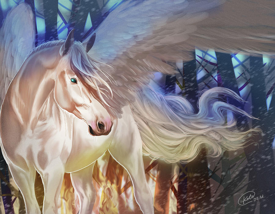 Pegasus Digital Art - Cant break me by Kate Black