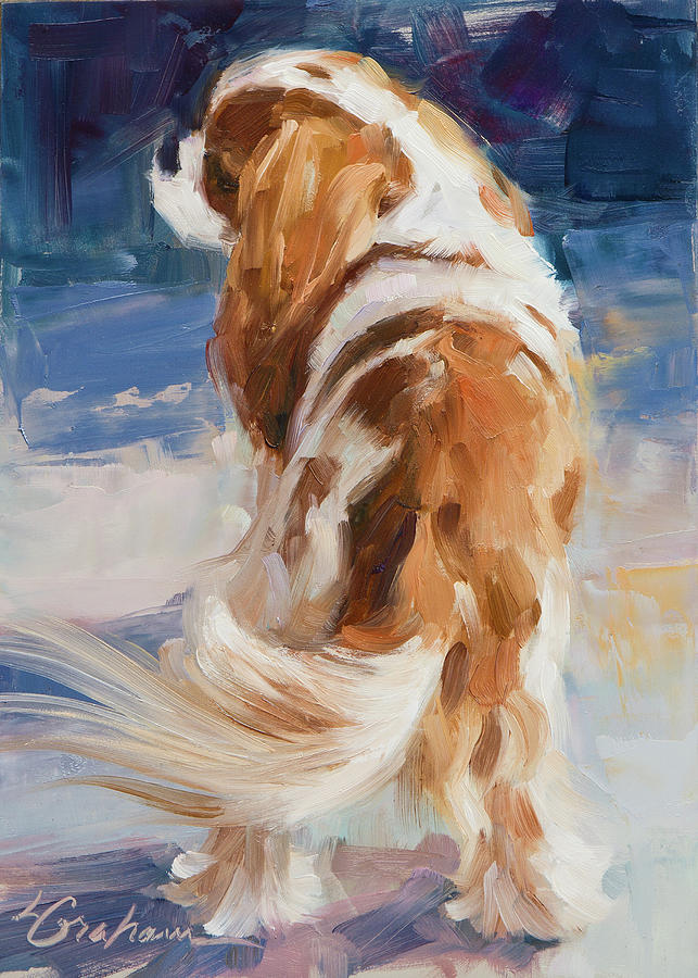 Dog Painting - Cant Stop My Tail by Lindsey Bittner Graham